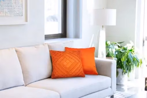 New Edge Blinds Gio Square Cushion Cover in Orange, W/D/H: 43 x 43 x 43 cm – 2