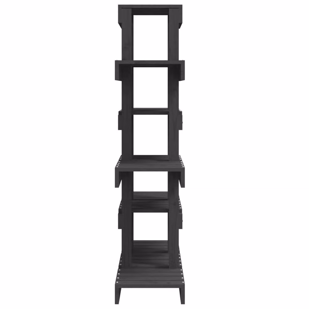 Berkfield Home Rustic Grey Solid Pine Plant Stand, W/D/H: 85 x 25 x 109.5 cm – 4