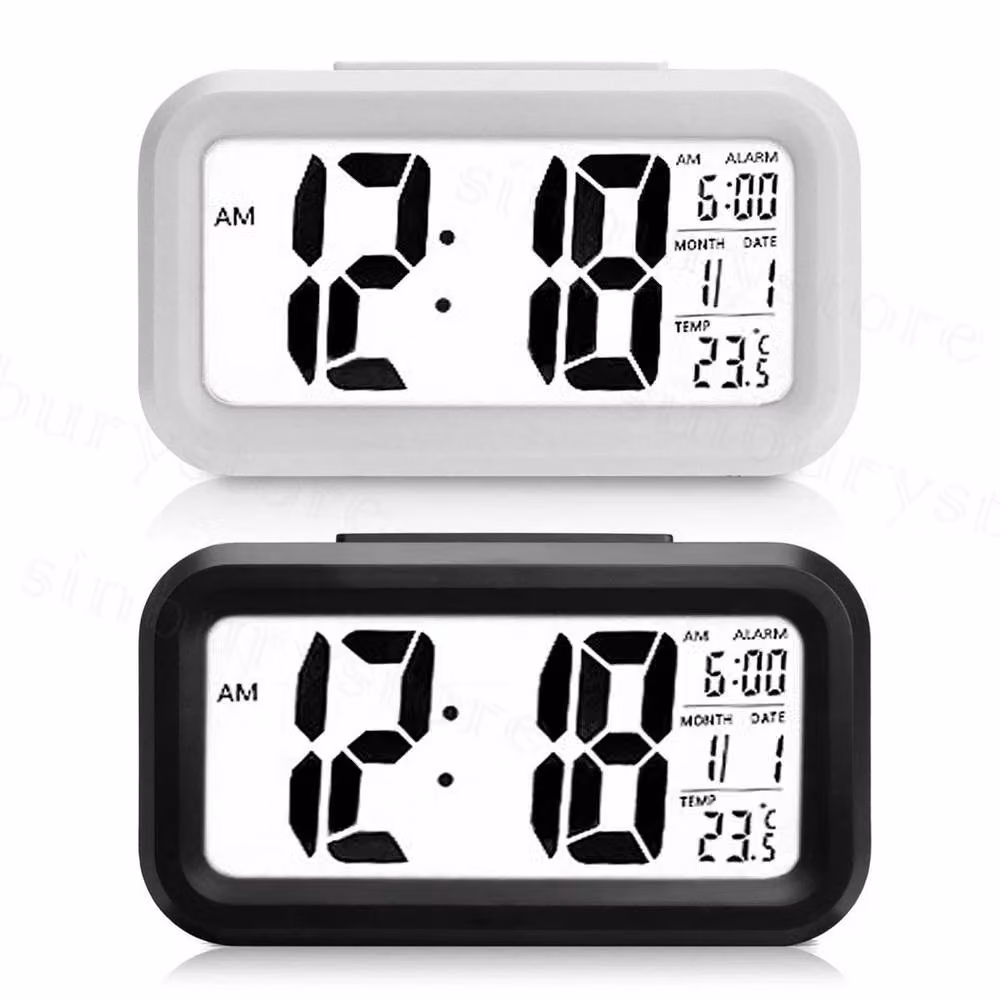 NESTLUNE White Digital LED Snooze Alarm Clock with Temperature Display, W: 100 cm, D: 15 cm – 3