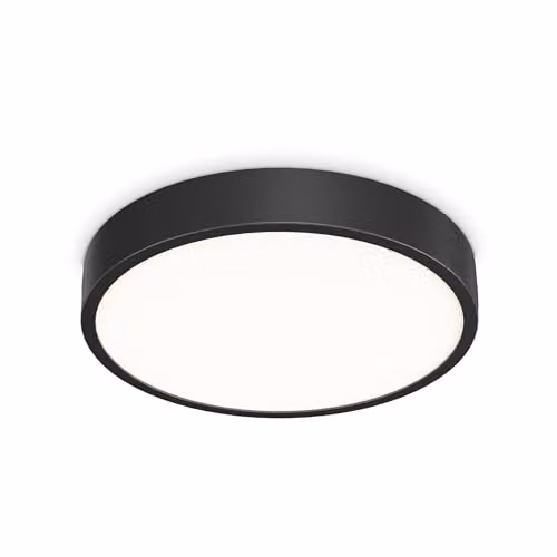 Ideal Lux Ray Integrated LED Semi Flush Ceiling Light in Black, 4050Lm, 3000-4000K, IP44