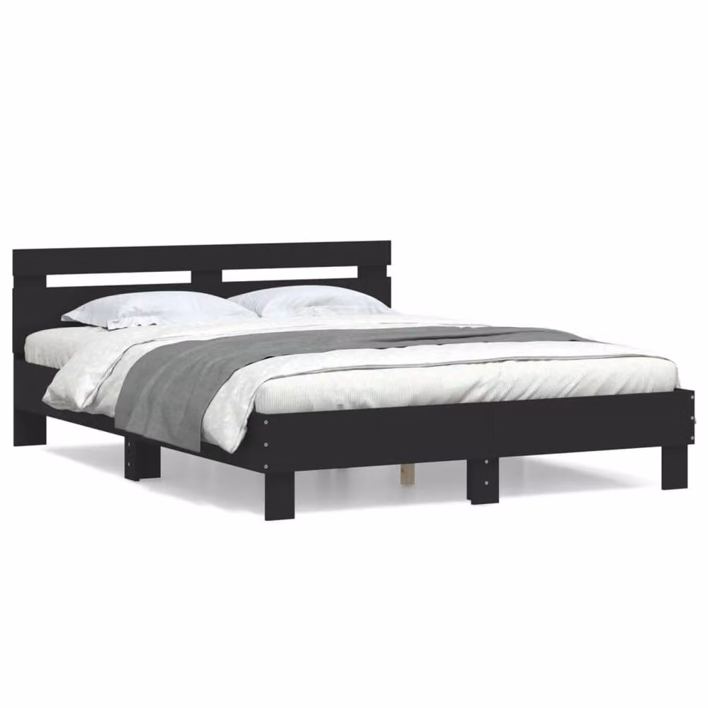 Berkfield Home Durable King Size Bed Frame in Black, W/D/H: 150 x 200 cm – 3