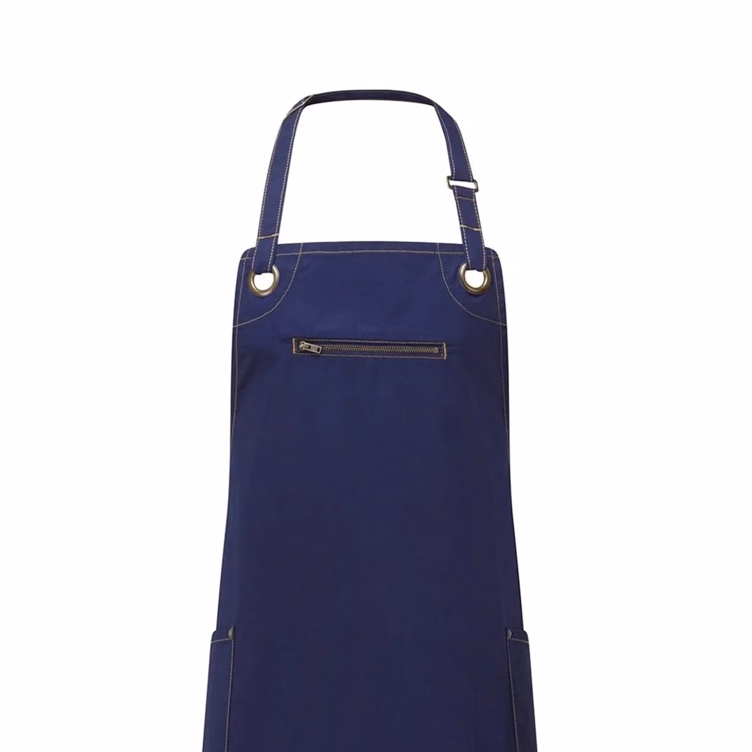 Premier Barley Cotton Full Apron with Contrast Stitching in Blue – 2