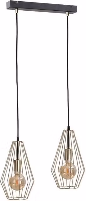 Netlighting Geo Bar Pendant Ceiling Light in Gold, 50 cm, 2x E27