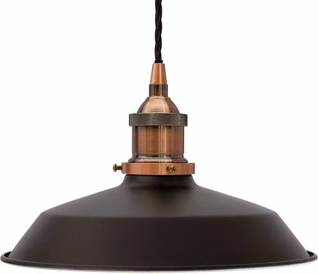 SE Home Trinity Small Metal Pendant Light in Matt Black and Antique Copper