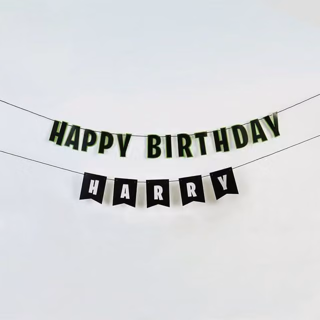 Club Green Happy Birthday Customisable Card Banner, Multicolour, W: 2 m (Pack of 2)