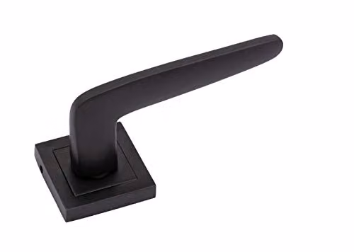 Golden Grace Venus Door Handles on Square Rose, Matt Black, 1 Pair