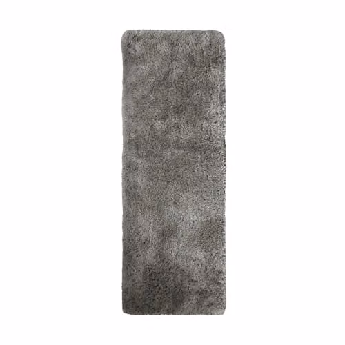 Modern Style Rugs Lush Ultra Soft Shaggy Area Runner Rug in Silver Grey, Machine Washable, W: 67 cm, L: 180 cm
