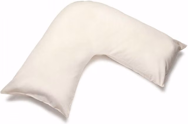 Belledorm Easycare Percale V-Shaped Orthopaedic Pillowcase in White or Beige