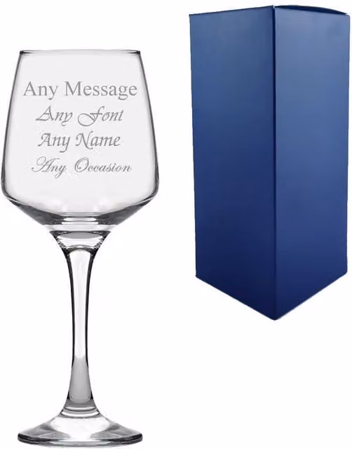 Uniqueful Personalised Red Wine Glass, 414 ml, Transparent