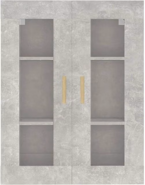 Berkfield Home Hanging Wall Cabinet in Grey with Glass Doors, W: 69.5 cm, D: 34 cm, H: 90 cm – 1