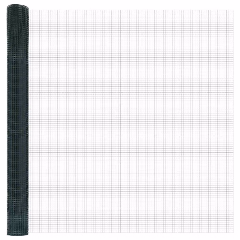 Berkfield Home Green PVC Coated Steel Welded Wire Fence, H: 1.6 m x L: 10 m – 2