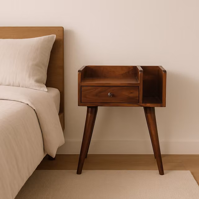 Artisan Furniture Chestnut Collective Solid Wood Bedside Table in Brown