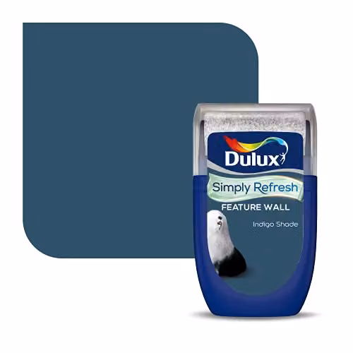 Dulux Simply Refresh Feature Wall Matt Emulsion Paint in Indigo Blue, 30 ml – 1