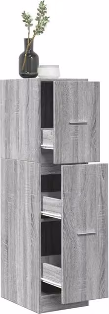 Berkfield Home Apothecary Cabinet in Grey Sonoma, W: 30 cm, D: 41 cm, H: 118 cm
