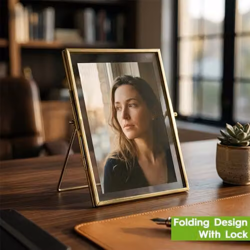 Nicola Spring Metal Photo Frames, Pack of 2, Gold, Fits 13 x 18 cm Photos – 5