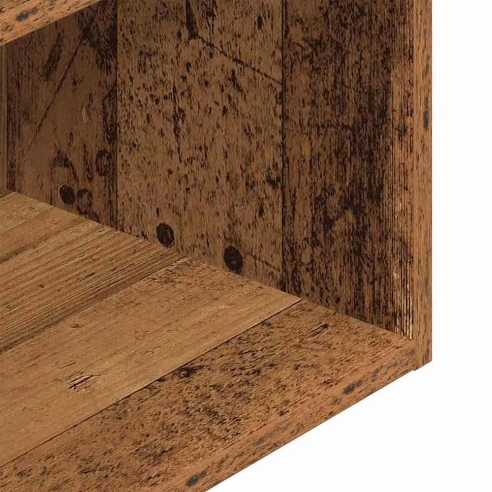 Berkfield Home Set of 2 Bedside Cabinets with Drawer in Old Wood Brown, W/D/H: 35 x 34 x 66.5 cm – 5