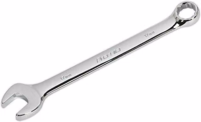 Loops 17mm Combination Spanner in Silver Chrome Vanadium Steel