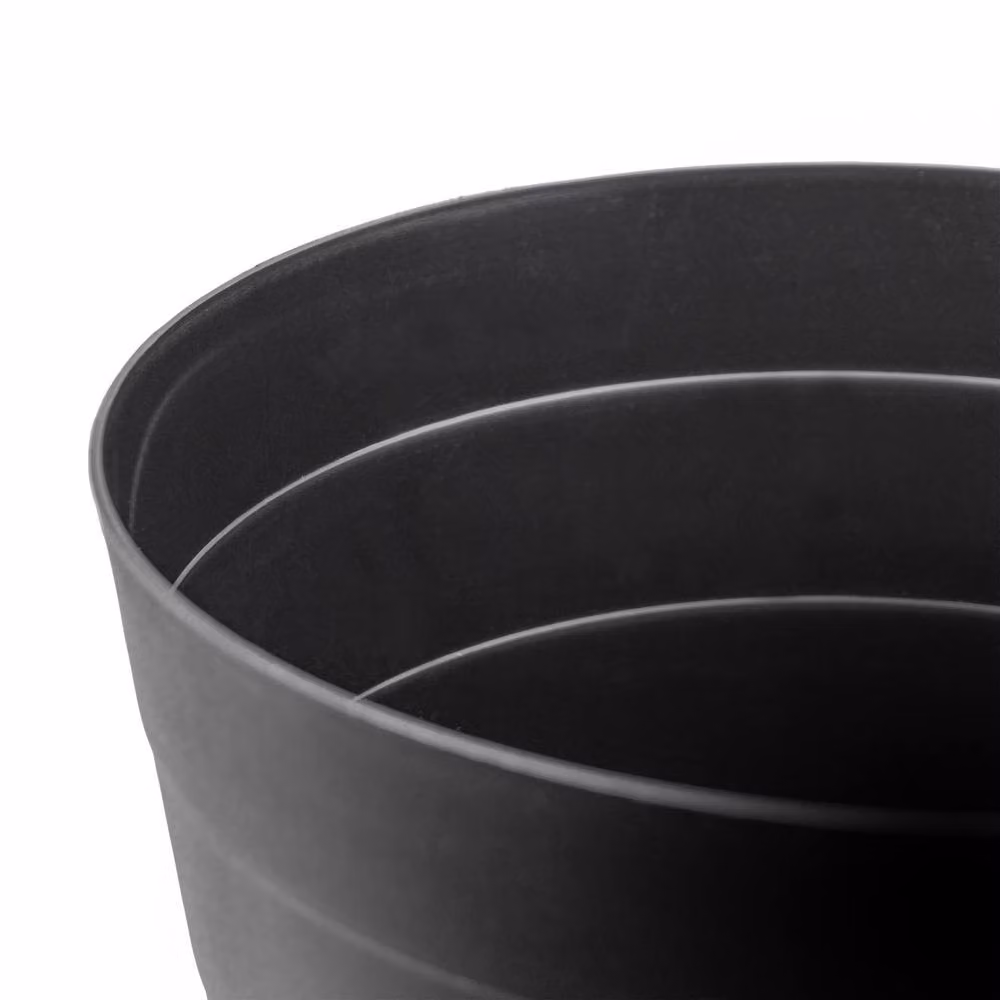 JVL Set of 2 Round Plastic Waste Bins, 6.6L, Black – 3