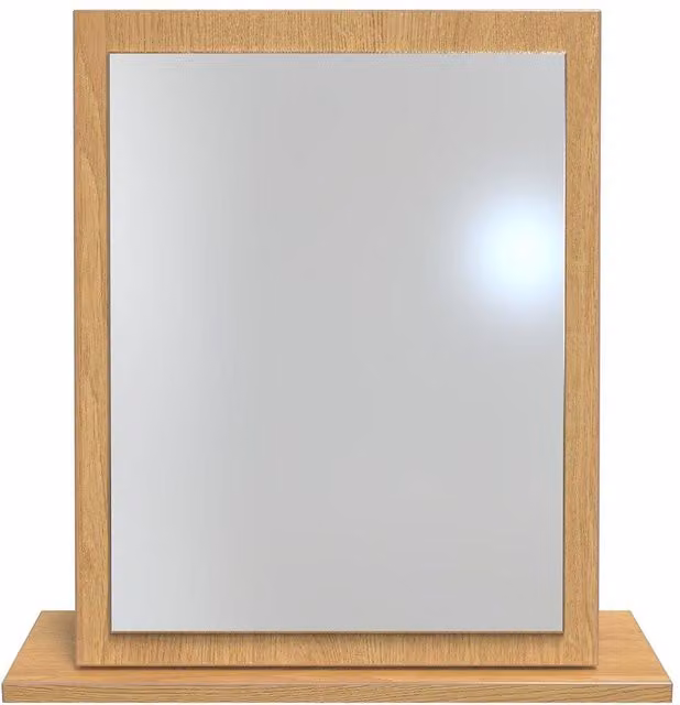 Ready Assembled 2 U Oxford Mirror in Brown Wood with Rectangular Tabletop – 1
