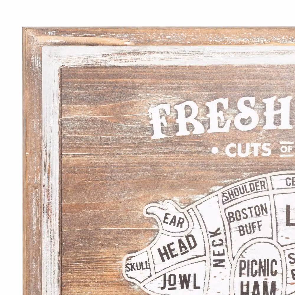 KDMD Butchers Cuts Pork Wall Plaque, Multicolour, W: 45 cm, D: 3 cm, H: 1.41 cm – 3