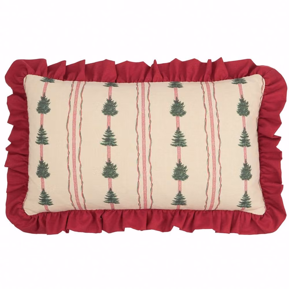 Furn Wylder Spruce Stripes Christmas Cushion in White and Beige, W/D/H: 50 x 30 x 30 cm – 2