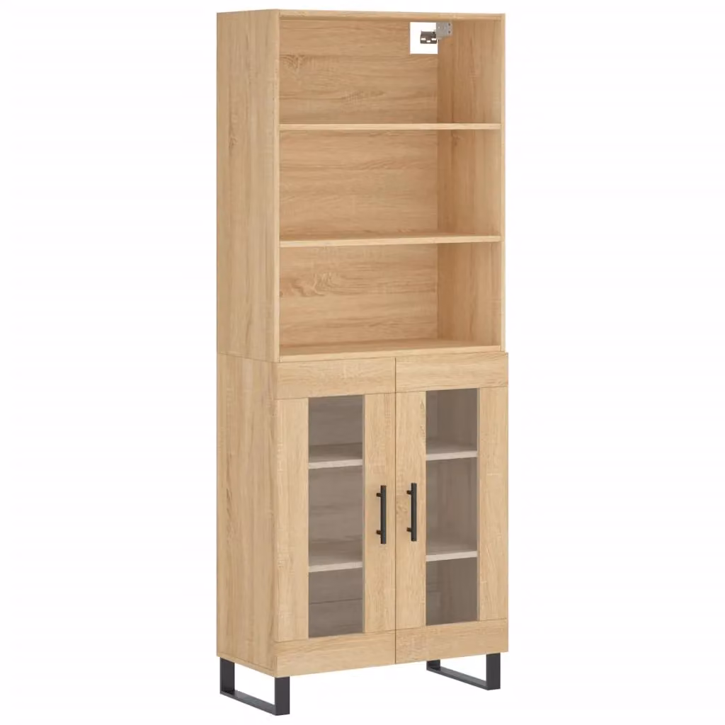 Berkfield Home Sonoma Oak Highboard in Brown, W/D/H: 69.5 x 34 x 180 cm – 2