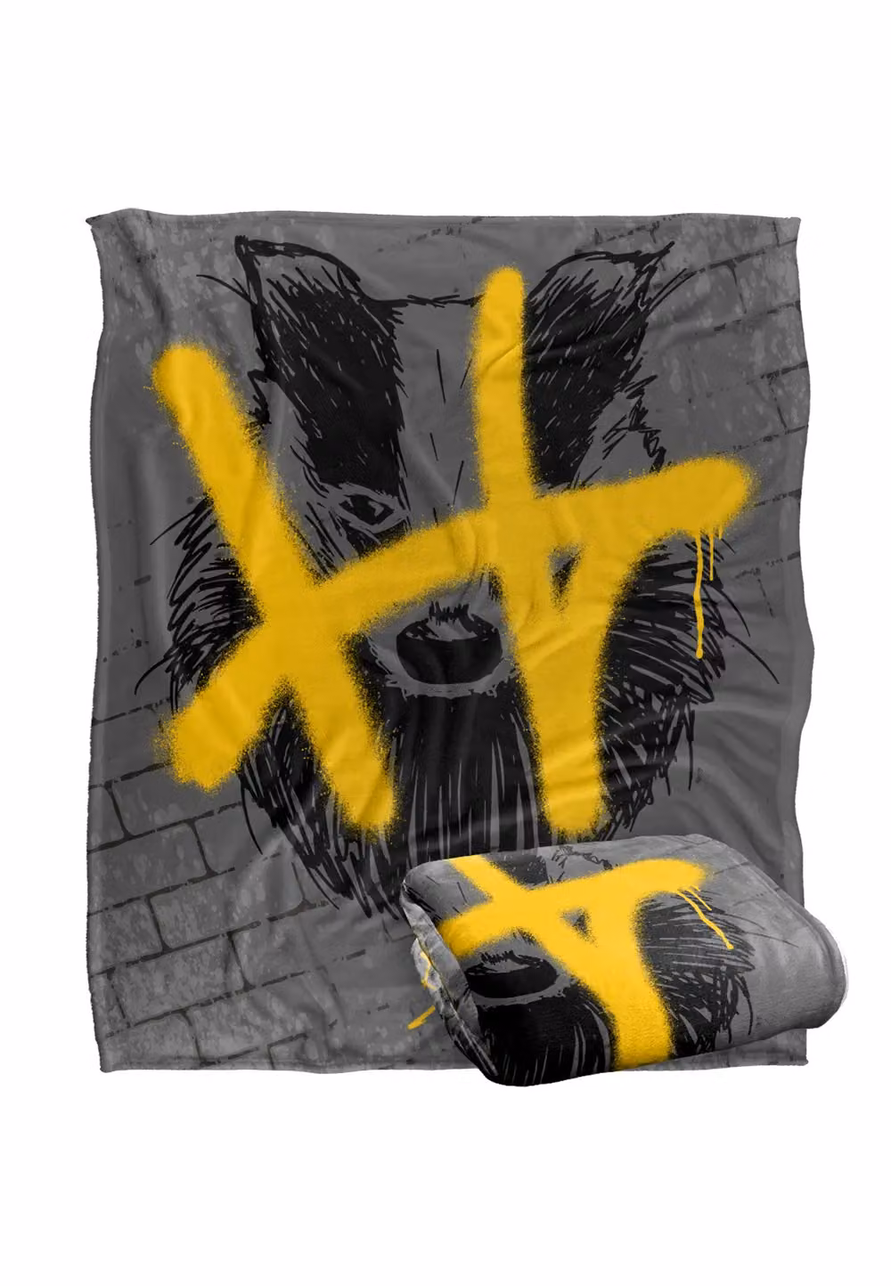 Warner Brothers Harry Potter Hufflepuff Graffiti Fleece Throw Blanket, Multicolour and White, W/D/H: 152 x 127 cm – 7