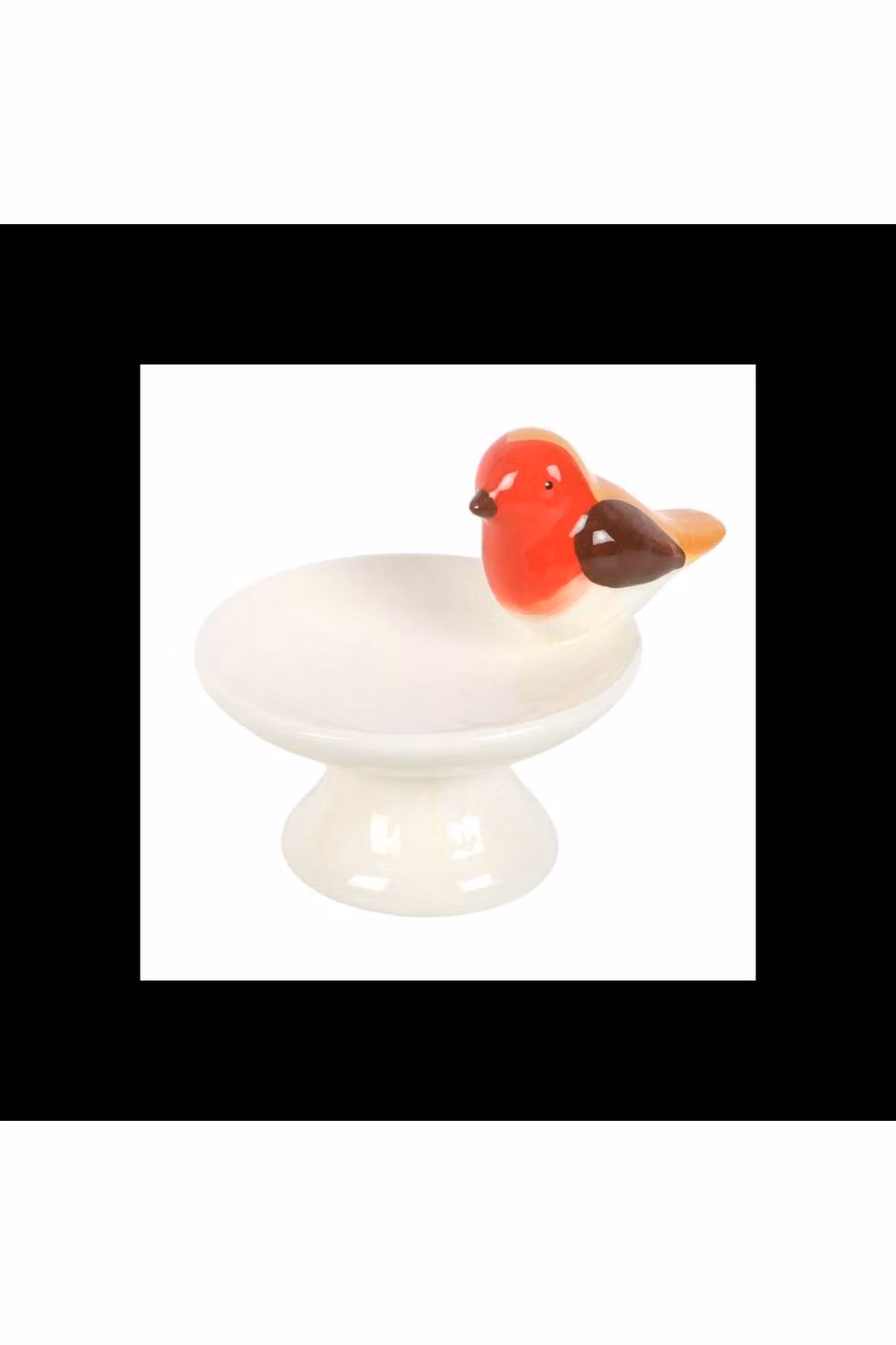 KDMD White Ceramic Robin Bird Bath Trinket Dish for Keepsakes – 2