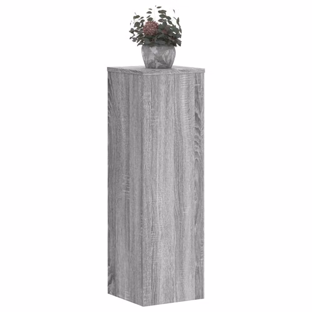 Berkfield Home Set of 2 Modern Plant Stands in Grey Sonoma Engineered Wood, W/D/H: 25 x 25 x 80 cm – 2