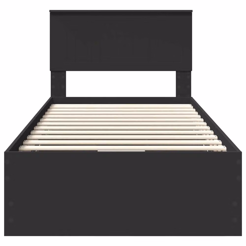 Berkfield Home Modern Bed Frame with Drawer in Black, Engineered Wood, W/D/H: 90 x 190 cm – 4