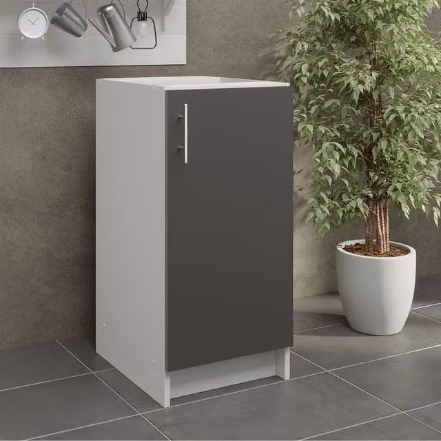 JD Greta Modern Kitchen Base Unit in Matt Grey, Width: 40 cm