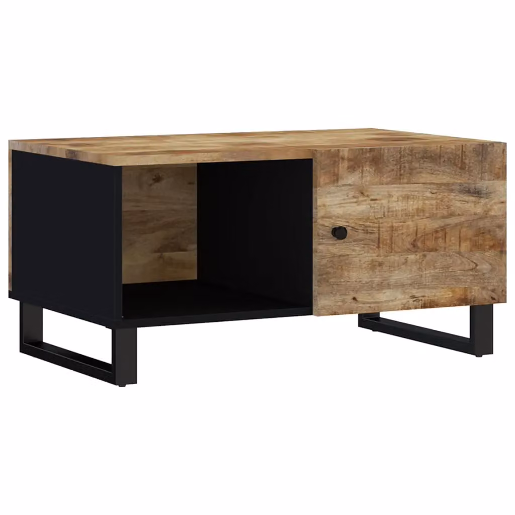 Berkfield Home Brown Mango and Engineered Wood Coffee Table W/D/H: 80 x 50 x 40 cm – 2