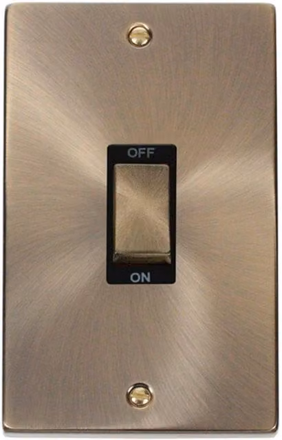 SE Home Antique Brass 2 Gang Flush Switch in Gold
