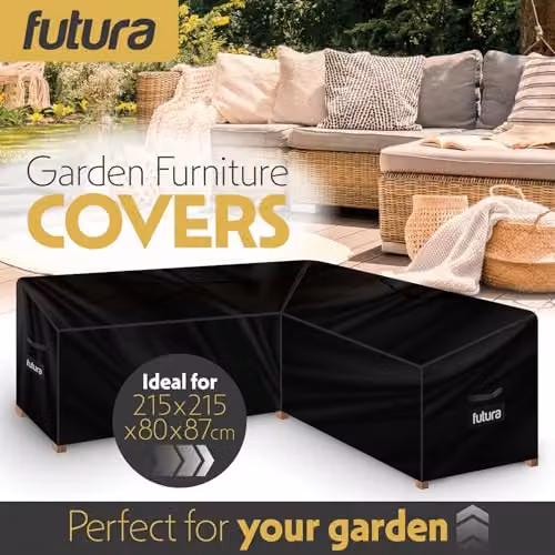 Futura V Shaped Waterproof Garden Furniture Cover in Black, W/D/H: 215 x 215 x 80 cm – 3