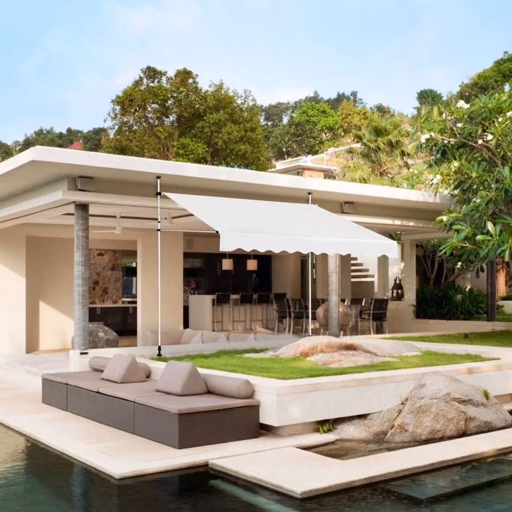 KORVIXA White Retractable Aluminium Canopy Sun Shelter W/D: 200 x 120 cm – 2