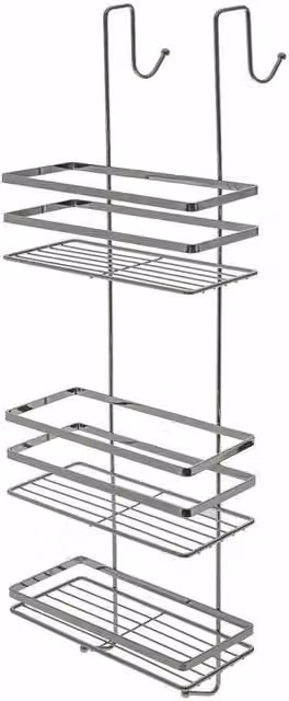 PAWNORA 3 Tier Hanging Shower Caddy Bathroom Storage Rack in Silver