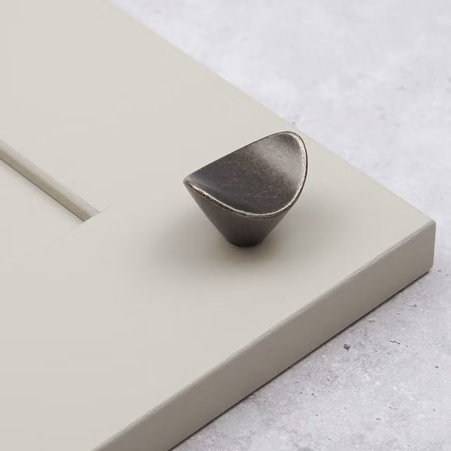 Handle & Home Brushed Zinc Oval Concave Cabinet Knob in Gold, Silver or Grey