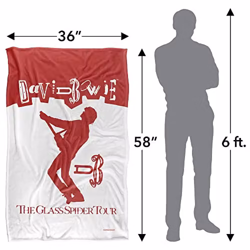 LOGOVISION David Bowie Glass Spider Tour Ticket Super Soft Fleece Throw Blanket, Multicolour, W: 91 cm, D: 147 cm – 2
