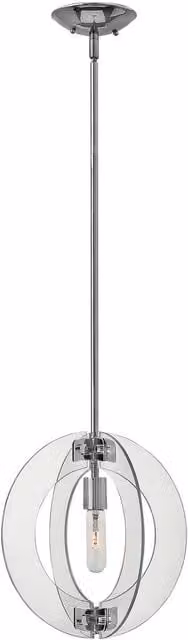Hinkley Solstice Spherical Hanging Mini Pendant Light in Chrome and Grey Glass with E27 Socket