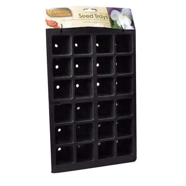 Primrose Black Plastic Seedling Nursery Planter Tray, 24 Cells, 5 Pack – 2