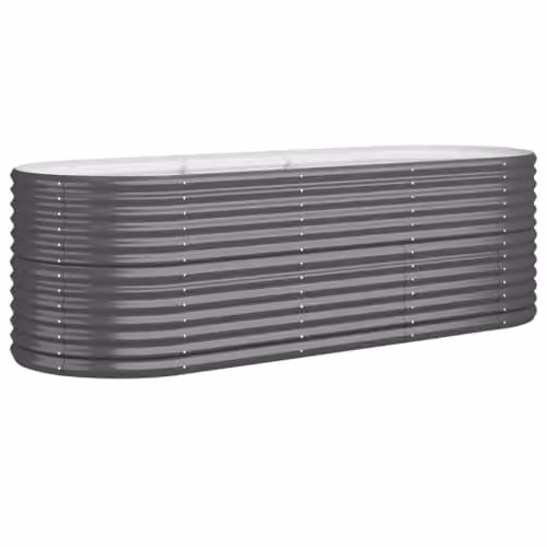 vidaXL Galvanised Steel Raised Bed in Anthracite, W/D/H: 224 x 80 x 68 cm – 1
