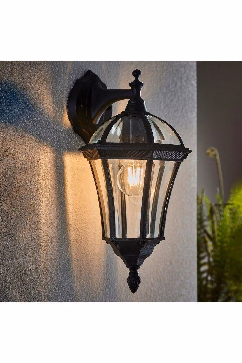 Netlighting Drayton Outdoor Wall Lantern in Black with Transparent Glass, IP44, E27 – 2