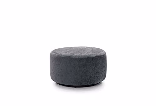 Abakus Direct Harriet Swivel Footstool in Grey Crushed Chenille, Diameter: 73 cm, Height: 40 cm