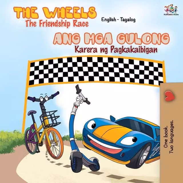 Kidkiddos Books The Wheels The Friendship Race English Tagalog Bilingual Multicolour Paper Book