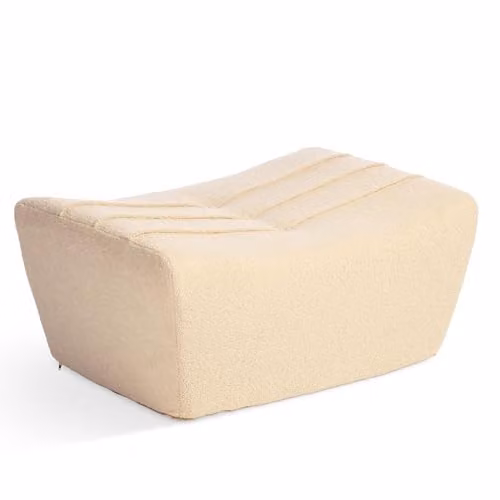 Desser Cozy Boucle Footstool in Latte, H39 x W83 x D65 cm