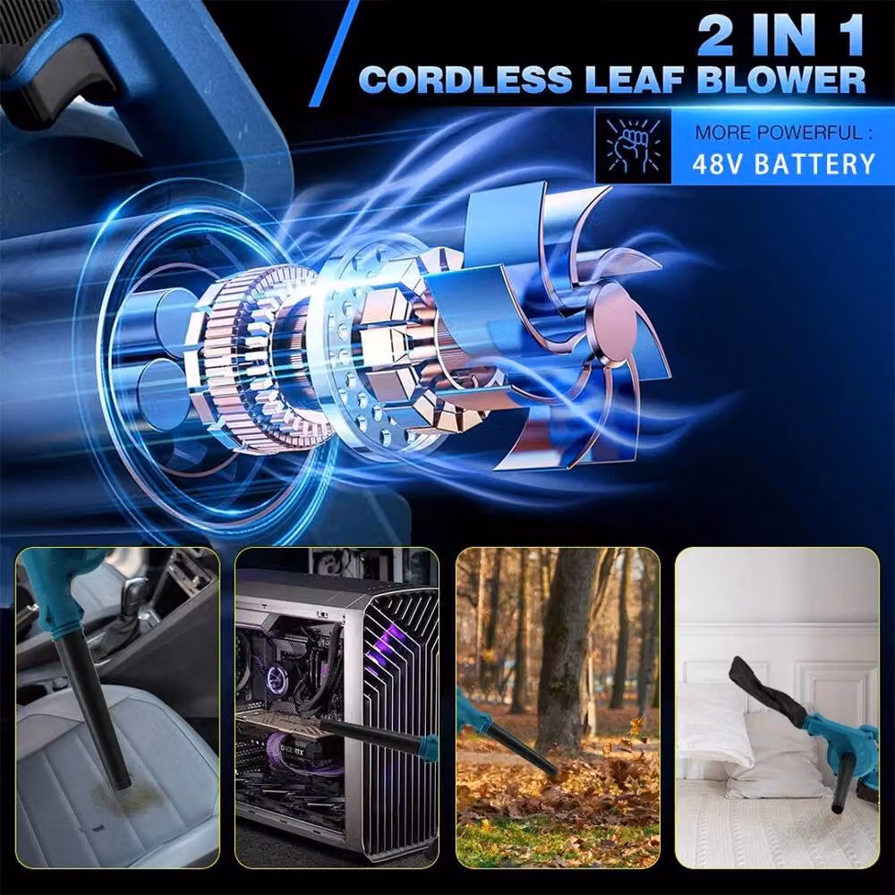 VOGREX 48V Cordless Leaf Blower Vacuum in Blue with 2 x Rechargeable Batteries – 6
