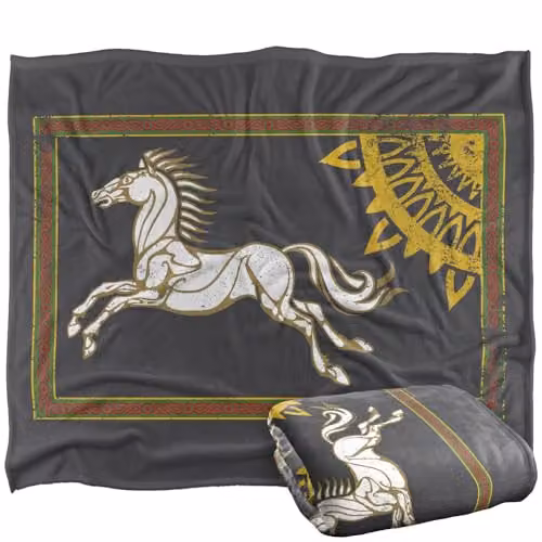 LOGOVISION Lord of the Rings Two Towers Rohan Banner Super Soft Fleece Throw Blanket, Multicolour, W: 127 cm, D: 152.4 cm – 1