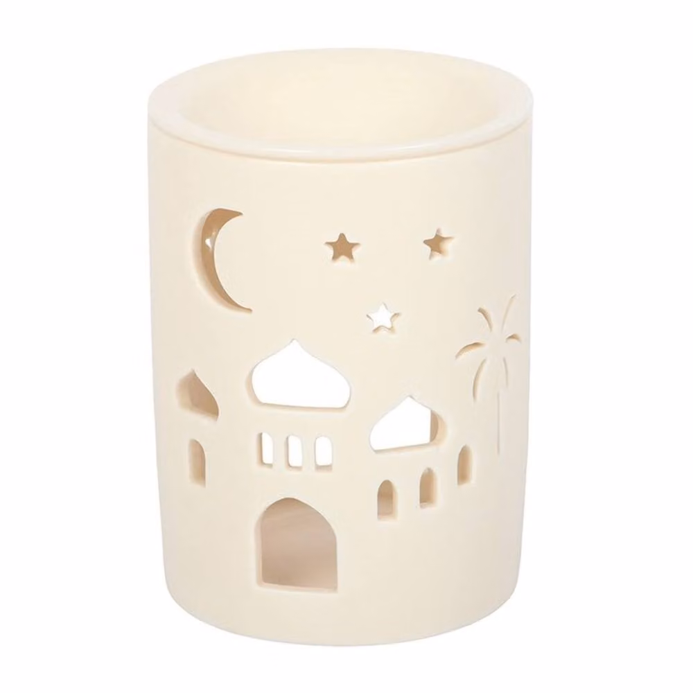Uniqueful White Cut Out Mosque Multi Purpose Tealight Burner, Diameter: 15 cm – 2