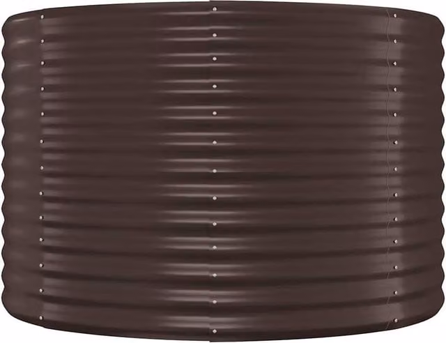 Berkfield Home Garden Brown Powder-coated Steel Raised Bed W/D/H: 100 x 100 x 68 cm – 1
