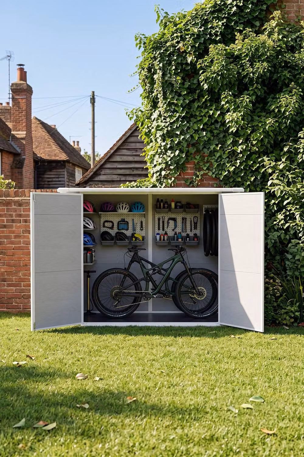 Living and Home Grey Pent Outdoor Bicycle Storage Shed – 3